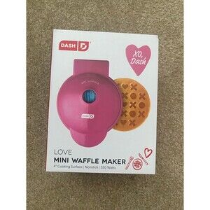 Dash Valentine's Day LOVE Mini Waffle Maker X O Brand new in box